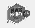 Grayscale black friday memphis style sale banner design