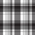 Grayscale black white check plaid seamless pattern