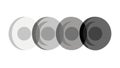 Grayscale Circular Gradient Abstract Set, vector design Generative AI Royalty Free Stock Photo