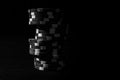Grayscale closeup shot of a stack of poker chips Royalty Free Stock Photo