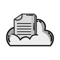 Grayscale cloud data with digital document information