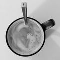Grayscale coffee mug with spoon 2PM