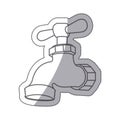 grayscale contour sticker with faucet