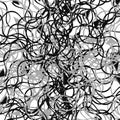 Grayscale / greyscale abstract art with deformation, distortion effect on random lines. Random, chaotic texture. Distress mix of