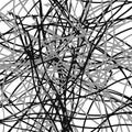 Grayscale / greyscale abstract art with deformation, distortion effect on random lines. Random, chaotic texture. Distress mix of
