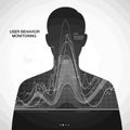 User Behavior Monitoring Data Visualization Gray Scale Silhouette Royalty Free Stock Photo
