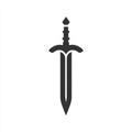 Gray Medieval Dagger Illustration on White Background Royalty Free Stock Photo