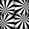 Grayscale / Monochrome Sunburst, Starburst Backgrounds with Radi