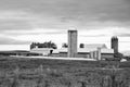 Grayscale of an old farm in Clear Spring, Maryland Royalty Free Stock Photo