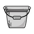 Grayscale pail plastic object to clean house