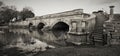 Grayscale panoramic view of the Ross bridge in Ross, Australia