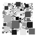 Grayscale random squares, checkered pattern