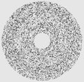Grayscale random squares in circle formation abstract geometric element. Circle, circular mosaic