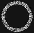 Grayscale random squares in circle formation abstract geometric element. Circle, circular mosaic