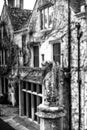 Grayscale shot of the Castle Combe. Chippenham, England Royalty Free Stock Photo