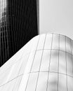 Grayscale shot of the modern architecture of Milan, Italy. Royalty Free Stock Photo