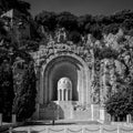 Grayscale shot of the Monument to the Dead of Rauba-Capeu in Nice, France Royalty Free Stock Photo