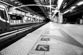 Grayscale shot of the Phra Khanong BTS station, Sukhumvit Road in Bangkok, Thailand Royalty Free Stock Photo