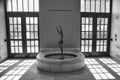 Grayscale shot of the sculptures at the Nelson Atkins Art Museum in Kansas City, Missouri Royalty Free Stock Photo