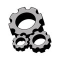Grayscale silhouette with gear wheels set Royalty Free Stock Photo