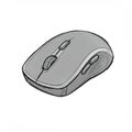 A grayscale sketch of a computer mouse with a streamlined design. Features include Royalty Free Stock Photo