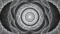 Monochromatic spiral pattern with concentric circles and textured gray tones Royalty Free Stock Photo