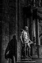 Grayscale of the Statue of St. Bartholomew in Milan
