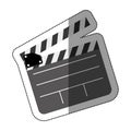 grayscale sticker with clapperboard cinema