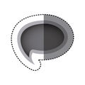 grayscale sticker of cloud speech with tail