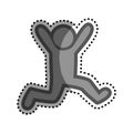 Grayscale sticker with pictogram man running