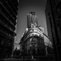 Grayscale of a stunning A view of the NatWest Tower in London Royalty Free Stock Photo