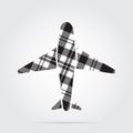 Grayscale tartan icon - airliner