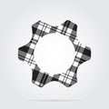 Grayscale tartan icon - cogwheel