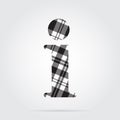 Grayscale tartan icon, information symbol