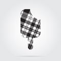 Grayscale tartan icon - stick ice cream