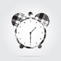 Grayscale tartan isolated icon - alarm clock