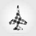 Grayscale tartan isolated icon - fighter