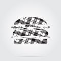 Grayscale tartan isolated icon - hamburger