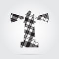 Grayscale tartan isolated icon - lighthouse