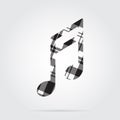 Grayscale tartan isolated icon - musical note Royalty Free Stock Photo