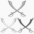 Grayscale Two Pirate Sword Design Royalty Free Stock Photo