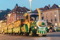 Graz, Austria, children trackless train in the main Christmas Ma