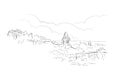 Graz Austria Europe vector sketch city illustration line art