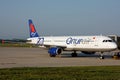 Onur Air Airbus A321 parked at Graz airport