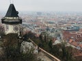 He Clock Tower Uhrturm of the Schlossberg Castle hill in Graz, Austria. Royalty Free Stock Photo