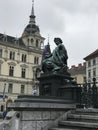 One of four female figures of Erzherzog Johann fountain in Graz, Austria.