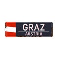 Graz, Austria, road sign vector illustration, road table