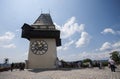 GRAZ, AUSTRIA: Schlossberg, Clock Tower, UNESCO World Heritage Site, Graz, Styria, Austria, Europe, June 2017 Royalty Free Stock Photo