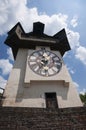 GRAZ, AUSTRIA: Schlossberg, Clock Tower, UNESCO World Heritage Site, Graz, Styria, Austria, Europe, June 2017 Royalty Free Stock Photo