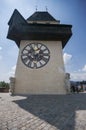 GRAZ, AUSTRIA: Schlossberg, Clock Tower, UNESCO World Heritage Site, Graz, Styria, Austria, Europe, June 2017 Royalty Free Stock Photo